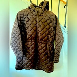 Athleta Whisper Featherless Puffer Parka -Chocolate Brown